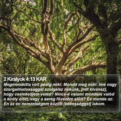 2 Királyok 4:13 KAR Bible Verse Image