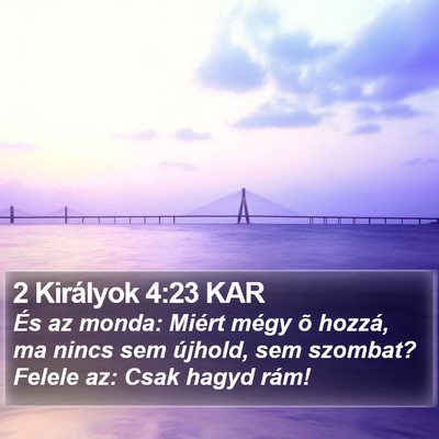 2 Királyok 4:23 KAR Bible Verse Image