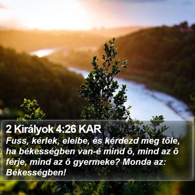2 Királyok 4:26 KAR Bible Verse Image