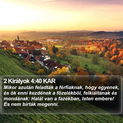 2 Királyok 4:40 KAR Bible Verse Image