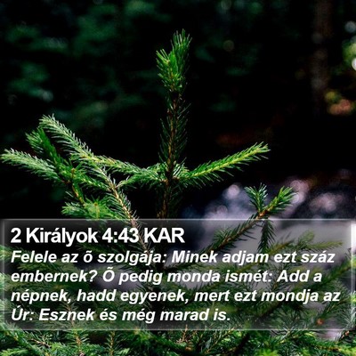 2 Királyok 4:43 KAR Bible Verse Image