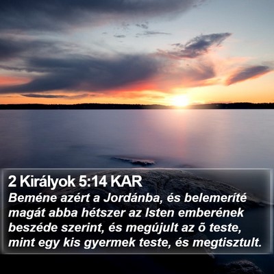 2 Királyok 5:14 KAR Bible Verse Image
