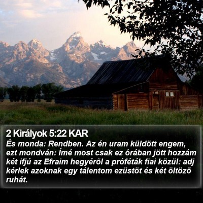 2 Királyok 5:22 KAR Bible Verse Image