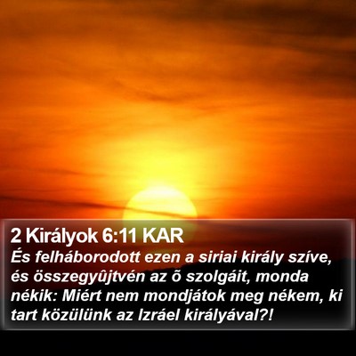 2 Királyok 6:11 KAR Bible Verse Image
