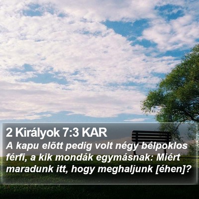 2 Királyok 7:3 KAR Bible Verse Image