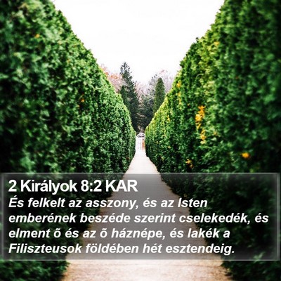 2 Királyok 8:2 KAR Bible Verse Image