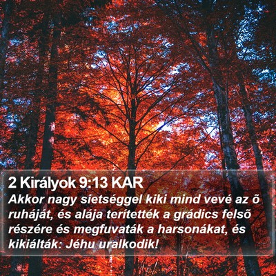 2 Királyok 9:13 KAR Bible Verse Image