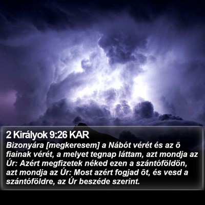 2 Királyok 9:26 KAR Bible Verse Image