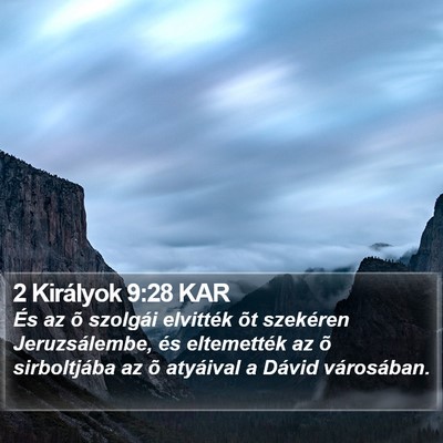 2 Királyok 9:28 KAR Bible Verse Image