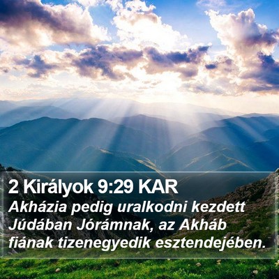 2 Királyok 9:29 KAR Bible Verse Image