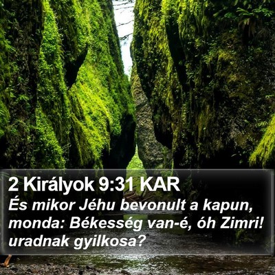 2 Királyok 9:31 KAR Bible Verse Image