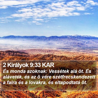 2 Királyok 9:33 KAR Bible Verse Image