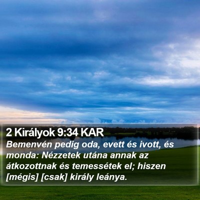 2 Királyok 9:34 KAR Bible Verse Image