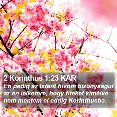 2 Korinthus 1:23 KAR Bible Verse Image