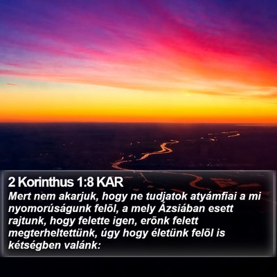 2 Korinthus 1:8 KAR Bible Verse Image