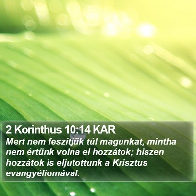 2 Korinthus 10:14 KAR Bible Verse Image