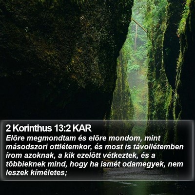 2 Korinthus 13:2 KAR Bible Verse Image