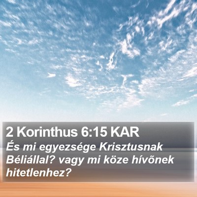 2 Korinthus 6:15 KAR Bible Verse Image