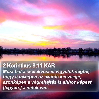 2 Korinthus 8:11 KAR Bible Verse Image