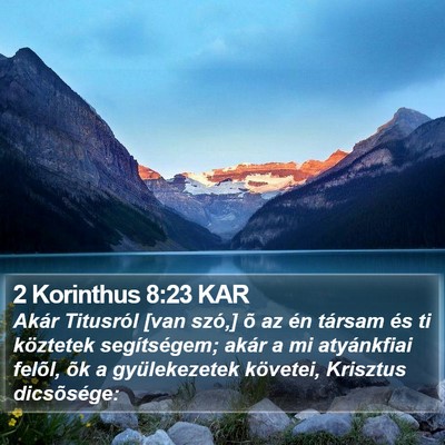 2 Korinthus 8:23 KAR Bible Verse Image