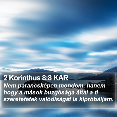 2 Korinthus 8:8 KAR Bible Verse Image