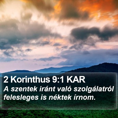 2 Korinthus 9:1 KAR Bible Verse Image