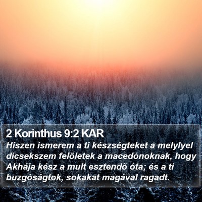 2 Korinthus 9:2 KAR Bible Verse Image