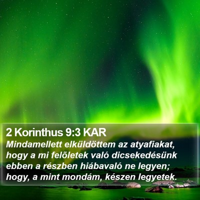 2 Korinthus 9:3 KAR Bible Verse Image
