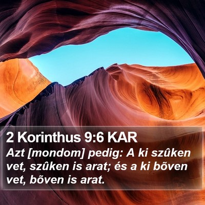 2 Korinthus 9:6 KAR Bible Verse Image