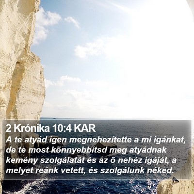 2 Krónika 10:4 KAR Bible Verse Image