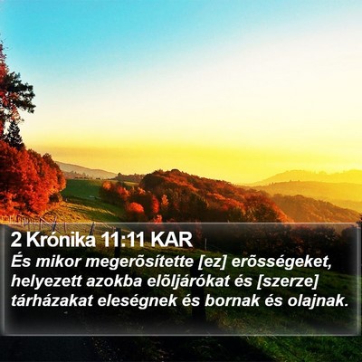 2 Krónika 11:11 KAR Bible Verse Image
