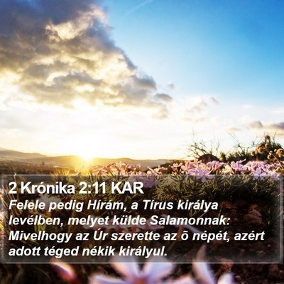 2 Krónika 2:11 KAR Bible Verse Image