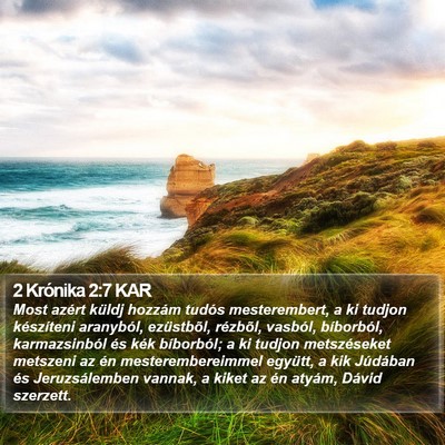 2 Krónika 2:7 KAR Bible Verse Image