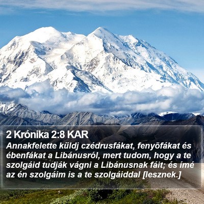 2 Krónika 2:8 KAR Bible Verse Image