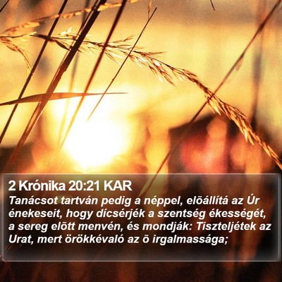 2 Krónika 20:21 KAR Bible Verse Image