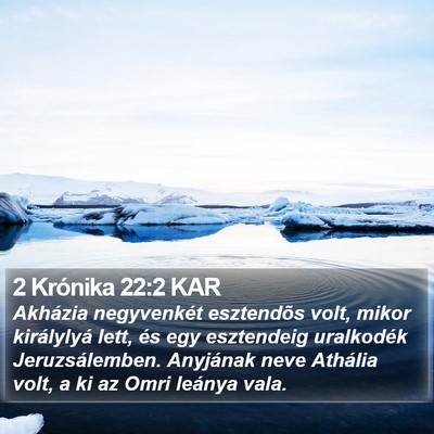 2 Krónika 22:2 KAR Bible Verse Image