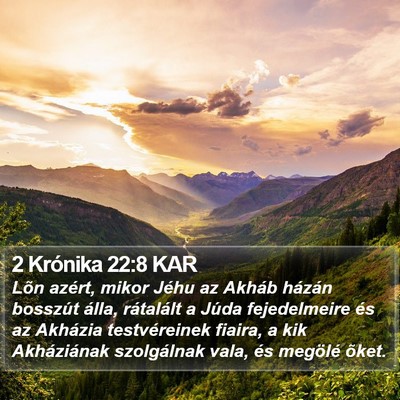 2 Krónika 22:8 KAR Bible Verse Image