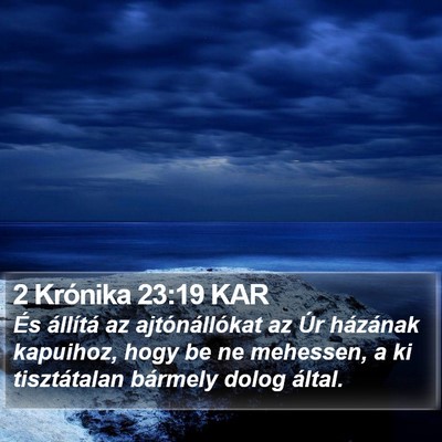 2 Krónika 23:19 KAR Bible Verse Image