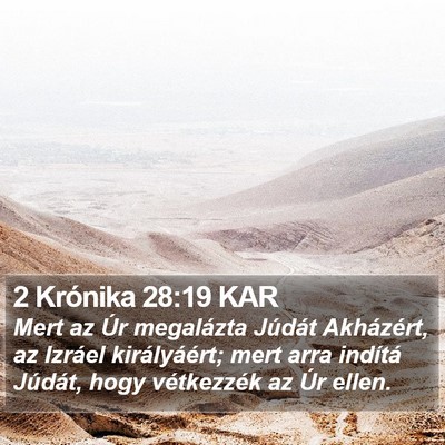 2 Krónika 28:19 KAR Bible Verse Image