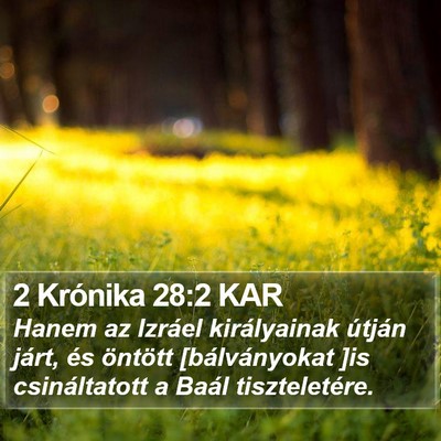2 Krónika 28:2 KAR Bible Verse Image