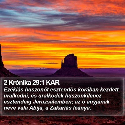 2 Krónika 29:1 KAR Bible Verse Image