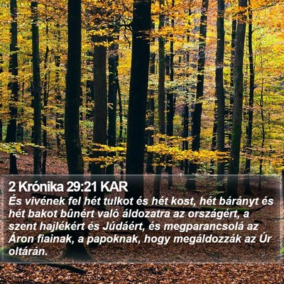 2 Krónika 29:21 KAR Bible Verse Image