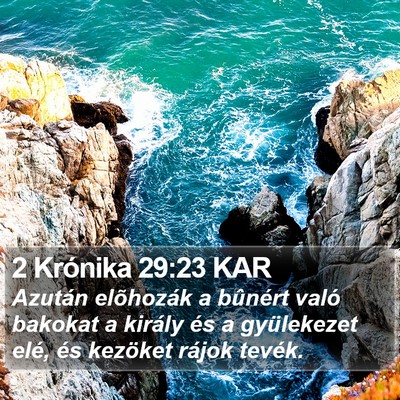 2 Krónika 29:23 KAR Bible Verse Image