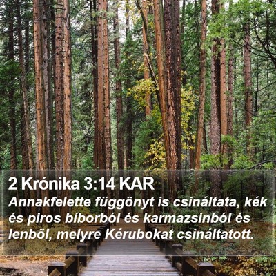 2 Krónika 3:14 KAR Bible Verse Image