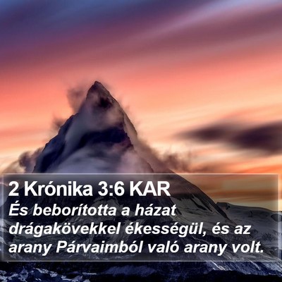 2 Krónika 3:6 KAR Bible Verse Image