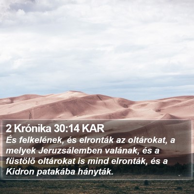 2 Krónika 30:14 KAR Bible Verse Image