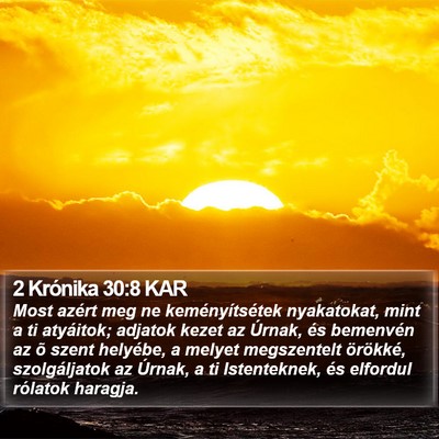 2 Krónika 30:8 KAR Bible Verse Image