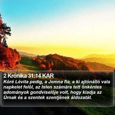 2 Krónika 31:14 KAR Bible Verse Image