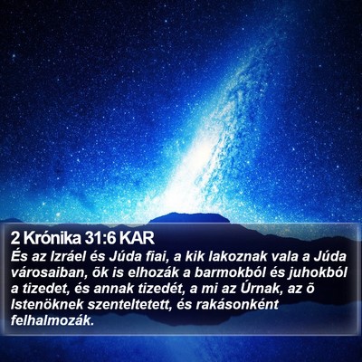 2 Krónika 31:6 KAR Bible Verse Image
