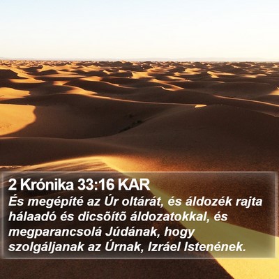 2 Krónika 33:16 KAR Bible Verse Image